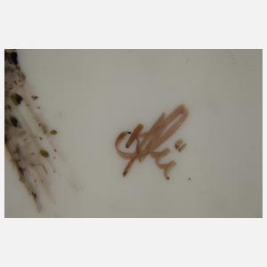 Paar Bildplatten einheimische Vogeldarstellungen