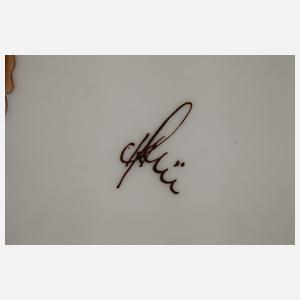 Paar Bildplatten einheimische Vogeldarstellungen