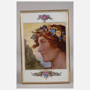 Bildplatte Frauenkopf vor Ruine