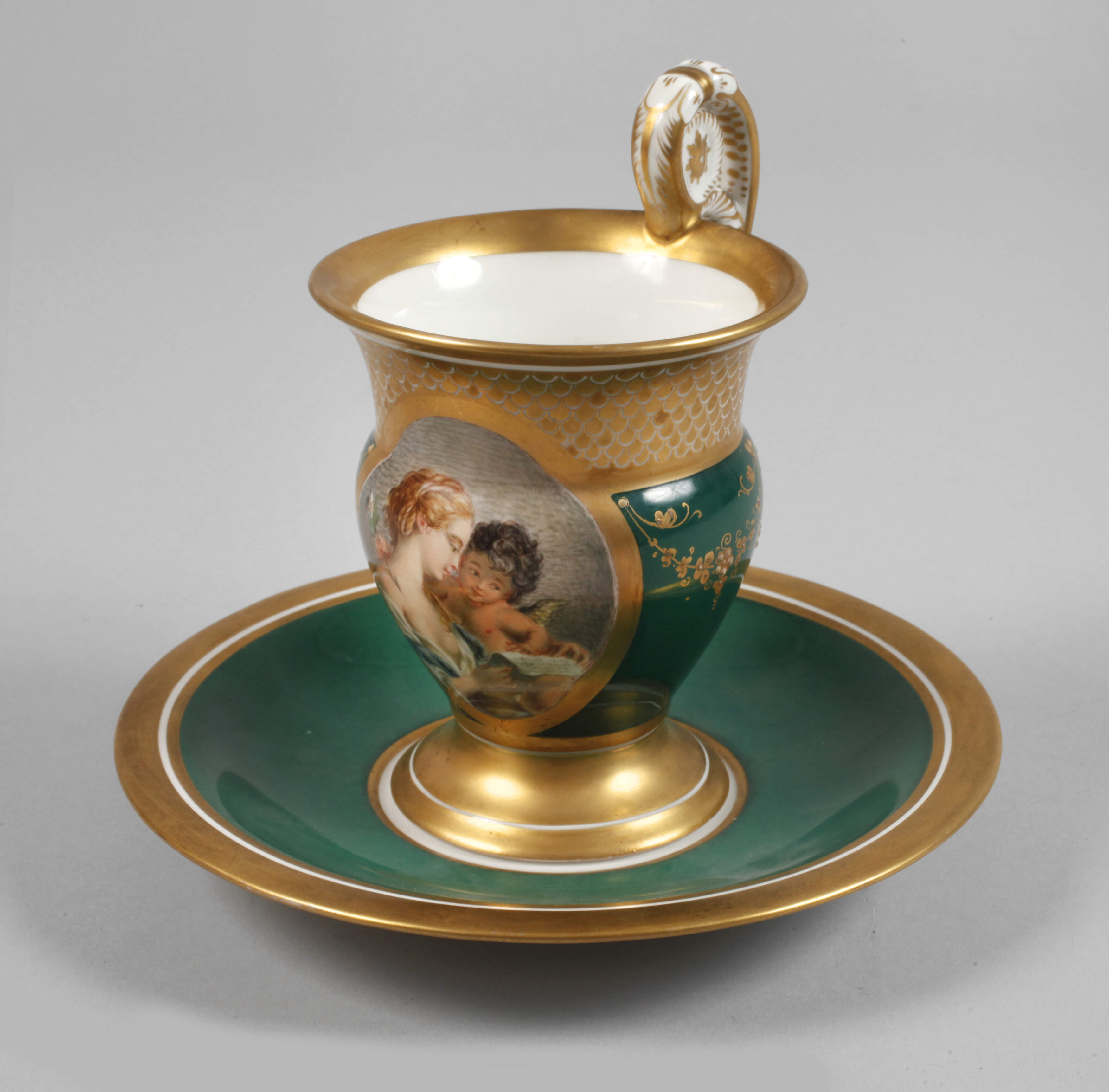 KPM Berlin Bildtasse Mädchen mit Amor