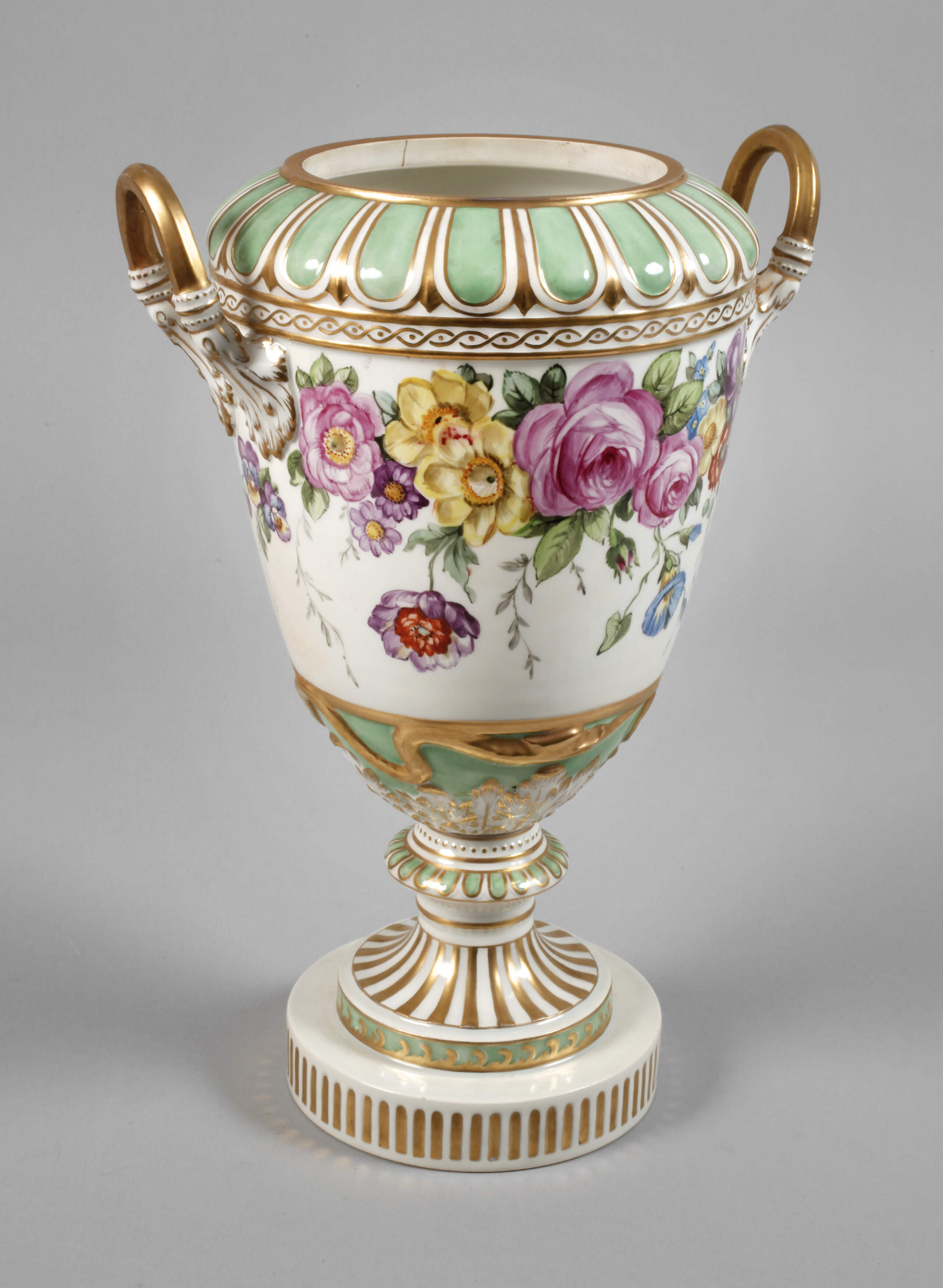 KPM Berlin Prunkvase Blumenmalerei