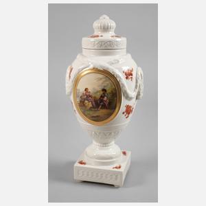 KPM Berlin Deckelvase Watteaumalerei