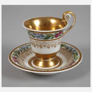 KPM Berlin Prunktasse Blumenkranzdekor