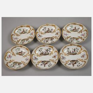 KPM Berlin Konvolut aus einem Jagdservice