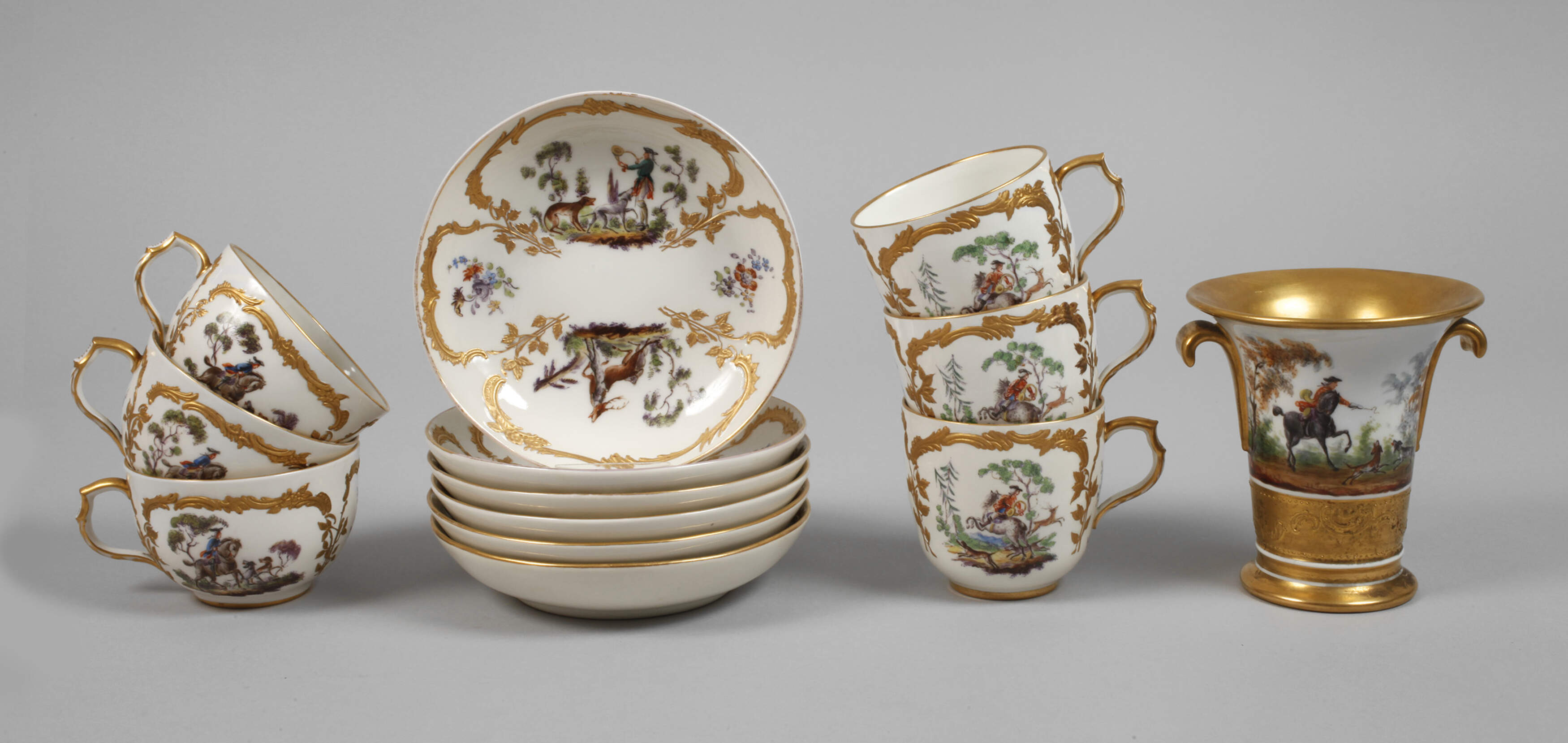 KPM Berlin Konvolut aus einem Jagdservice