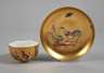 Meissen Goldfondtasse mit Unterschale Punktzeit