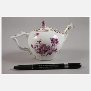 Meissen frühe Teeextrakt-Kanne Purpurmalerei
