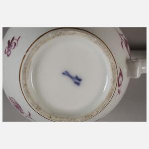 Meissen frühe Teeextrakt-Kanne Purpurmalerei