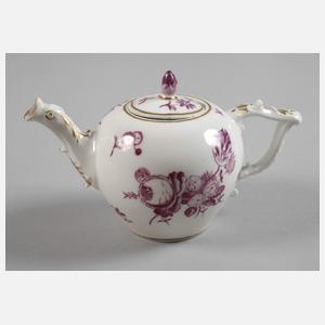 Meissen frühe Teeextrakt-Kanne Purpurmalerei