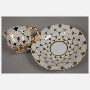 Meissen drei Prunk-Mokkatassen mit Untertassen