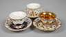 Meissen drei Prunk-Mokkatassen mit Untertassen