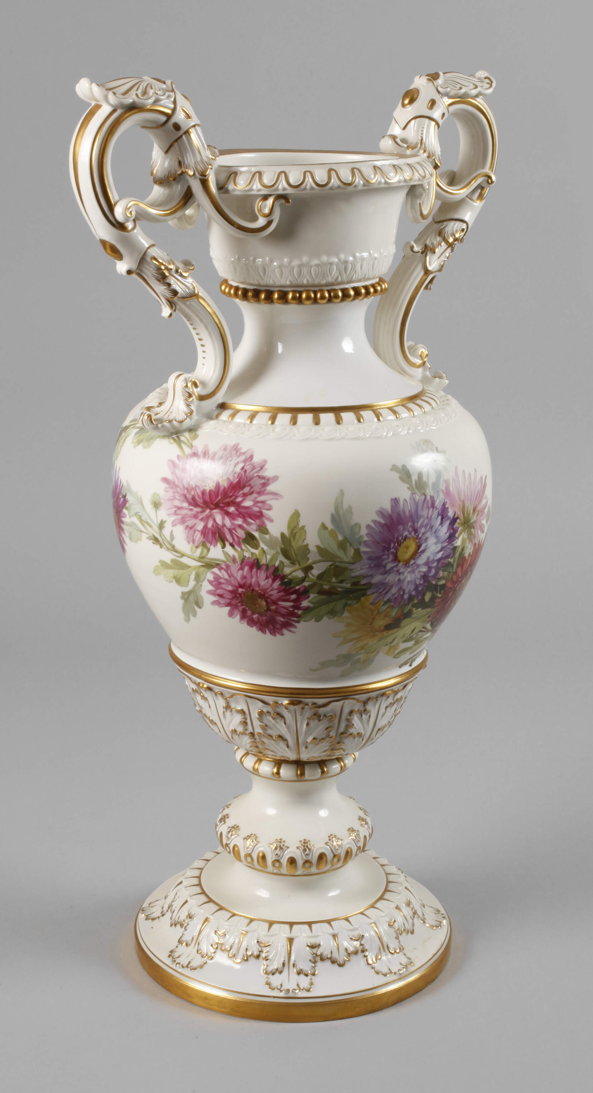 Meissen große prunkvolle "Henkelvase"