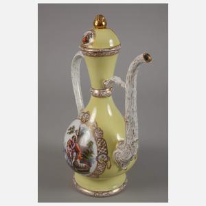 Meissen ungewöhnliche Prunkkanne Figurenmalerei