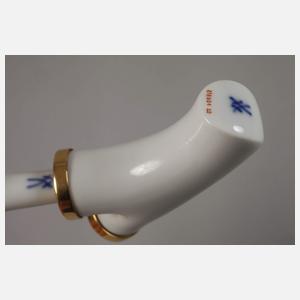 Meissen Pfeife Hirschhatzdekor und Goldmontur