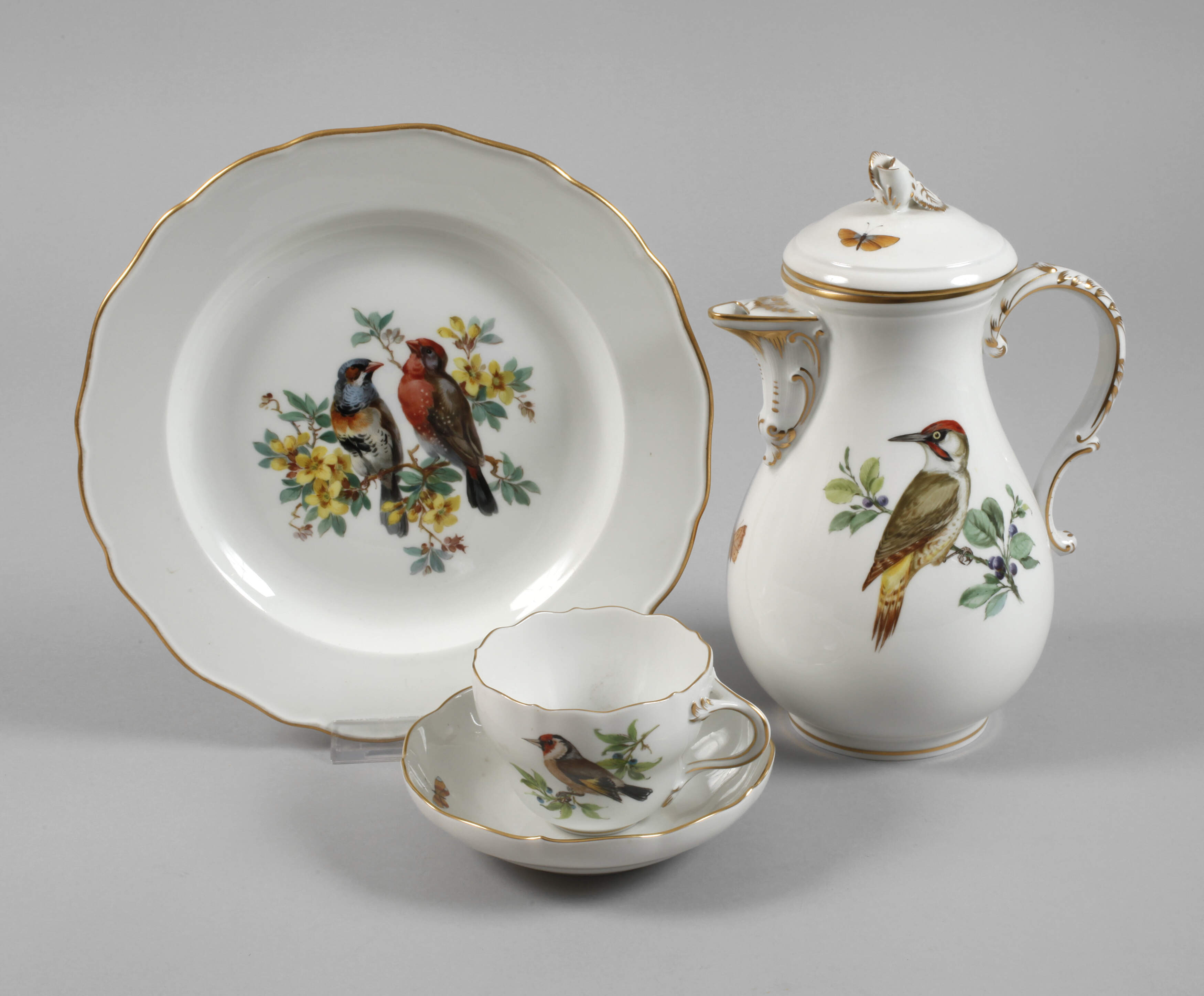 Meissen Solitär "Vogel- und Insektenmalerei"