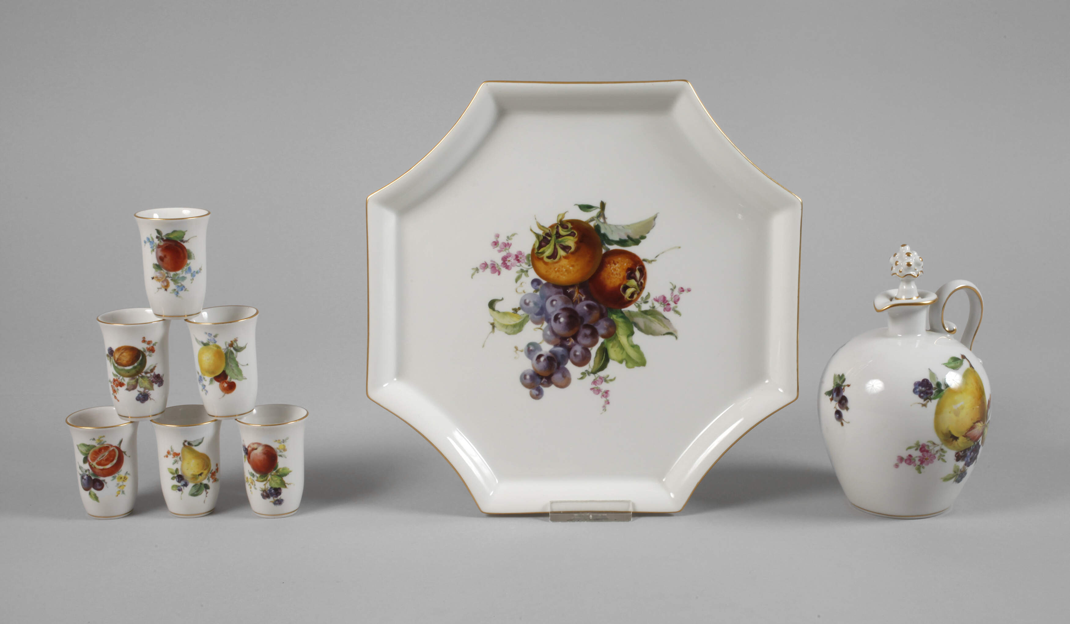 Meissen Schnapsservice "Fruchtmalerei"