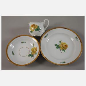 Meissen Kaffeeservice "Schwanenhals/Gelbe Rose"