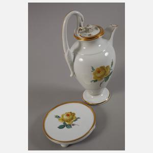 Meissen Kaffeeservice "Schwanenhals/Gelbe Rose"