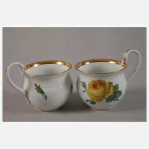 Meissen Kaffeeservice "Schwanenhals/Gelbe Rose"
