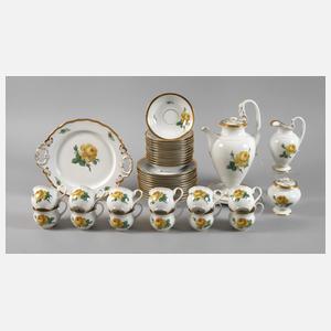 Meissen Kaffeeservice "Schwanenhals/Gelbe Rose"