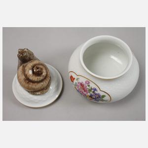 Meissen Deckeldose mit Schneckenknauf