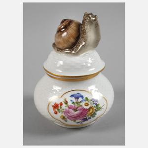 Meissen Deckeldose mit Schneckenknauf