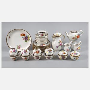 Meissen Kaffee-/Teeservice "Blumenbukett/Blaureif"
