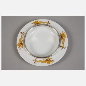 Meissen kleine Butterdose mit Silberdeckel