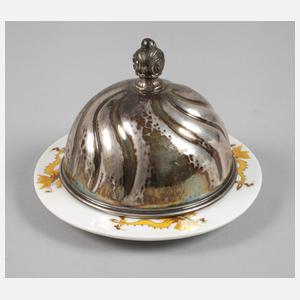 Meissen kleine Butterdose mit Silberdeckel