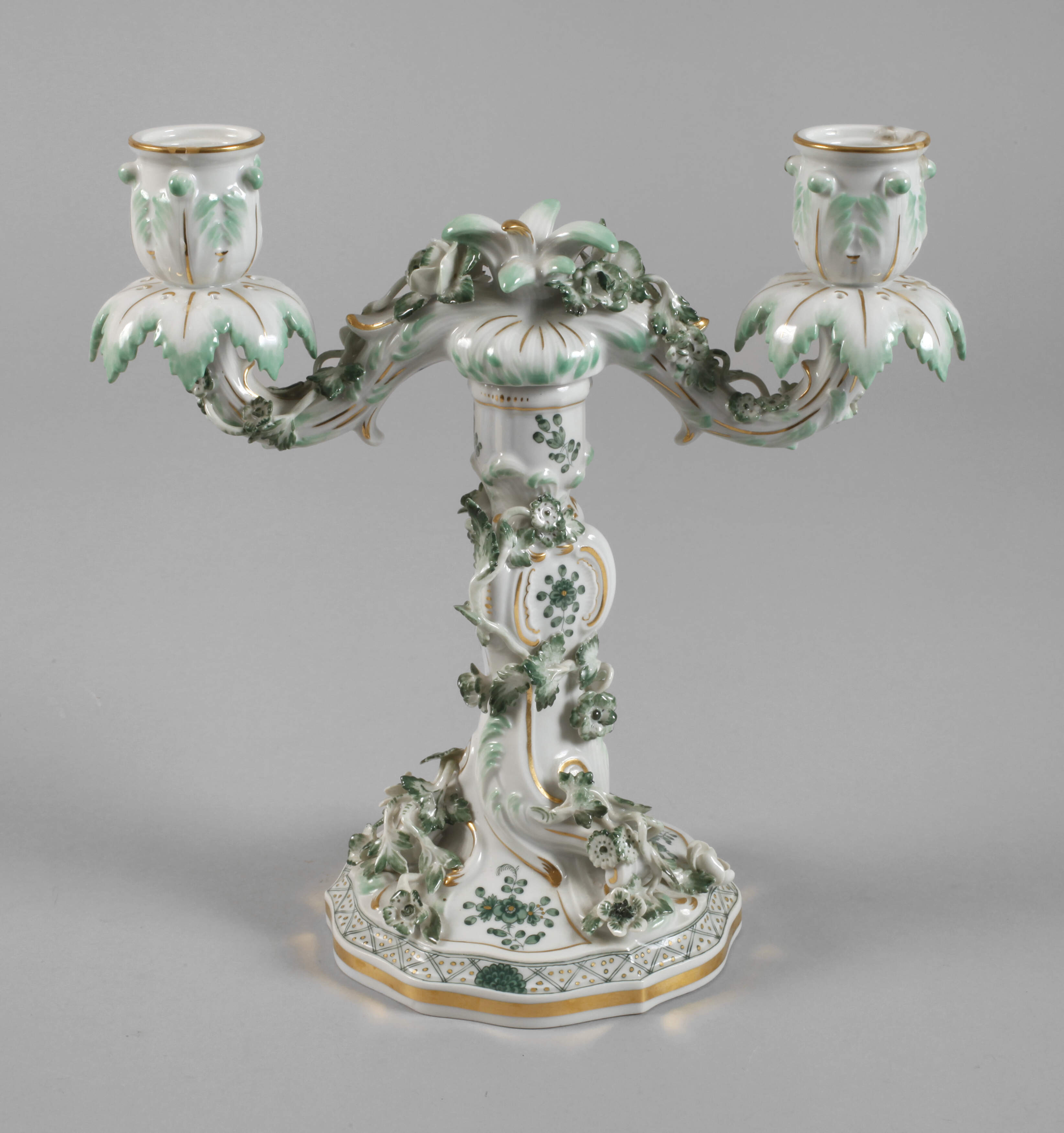 Meissen Prunkleuchter Indischmalerei