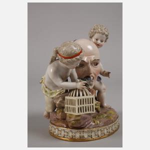 Meissen "Zwei Kinder mit Vogelbauer"
