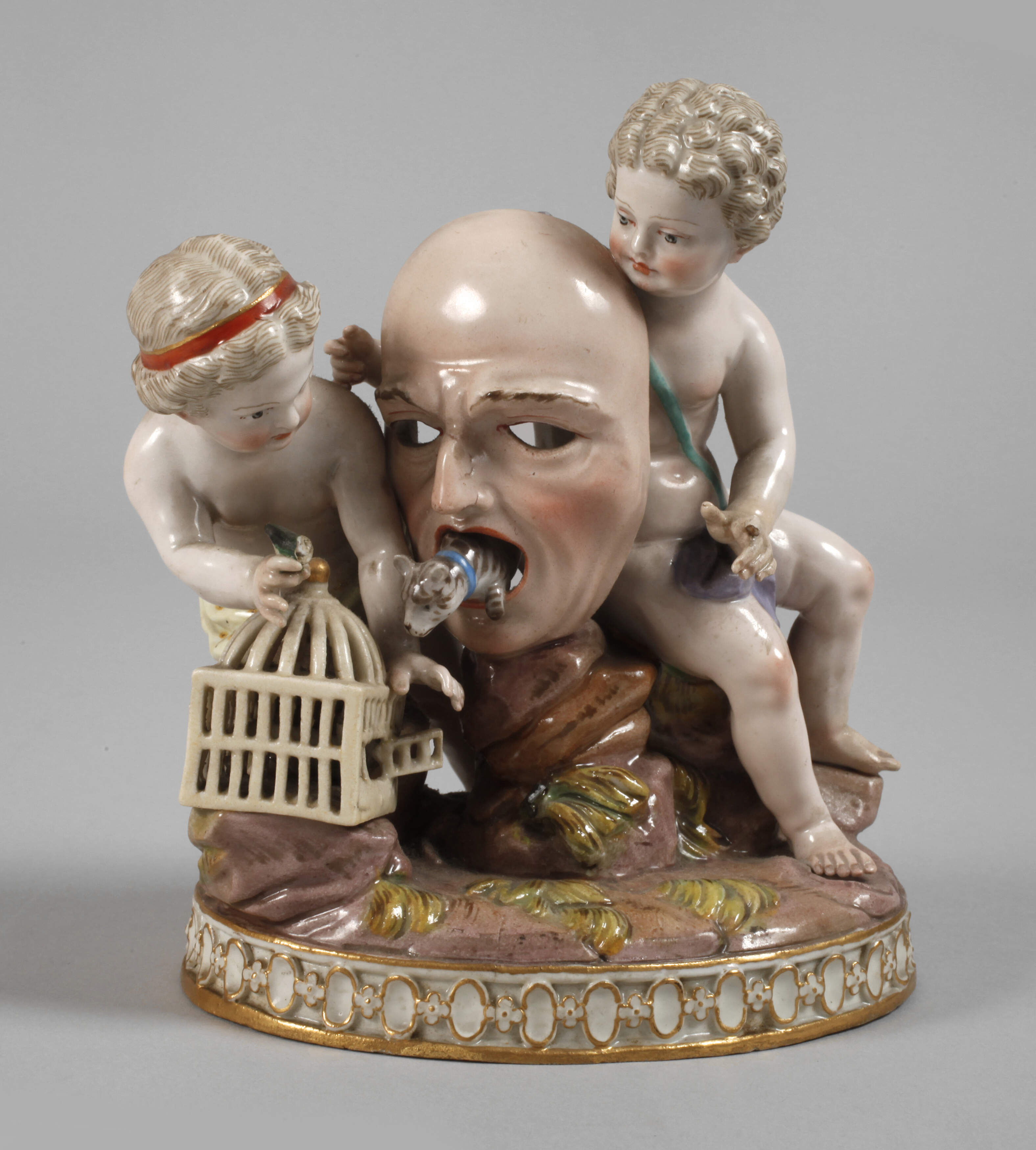 Meissen "Zwei Kinder mit Vogelbauer"