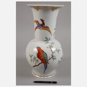 Nymphenburg große Balustervase Vogelmalerei