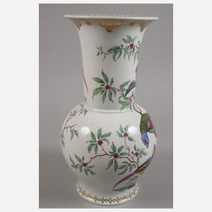Nymphenburg große Balustervase Vogelmalerei