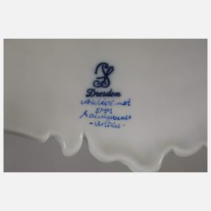 Potschappel übergroße Prunkvase mit Figurenbesatz