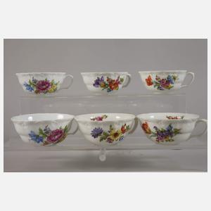 Potschappel Kaffee-/Teeservice Blumenmalerei