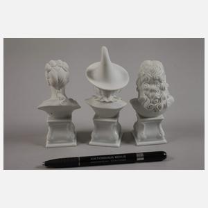 Potschappel drei Miniaturbüsten