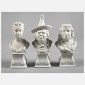 Potschappel drei Miniaturbüsten