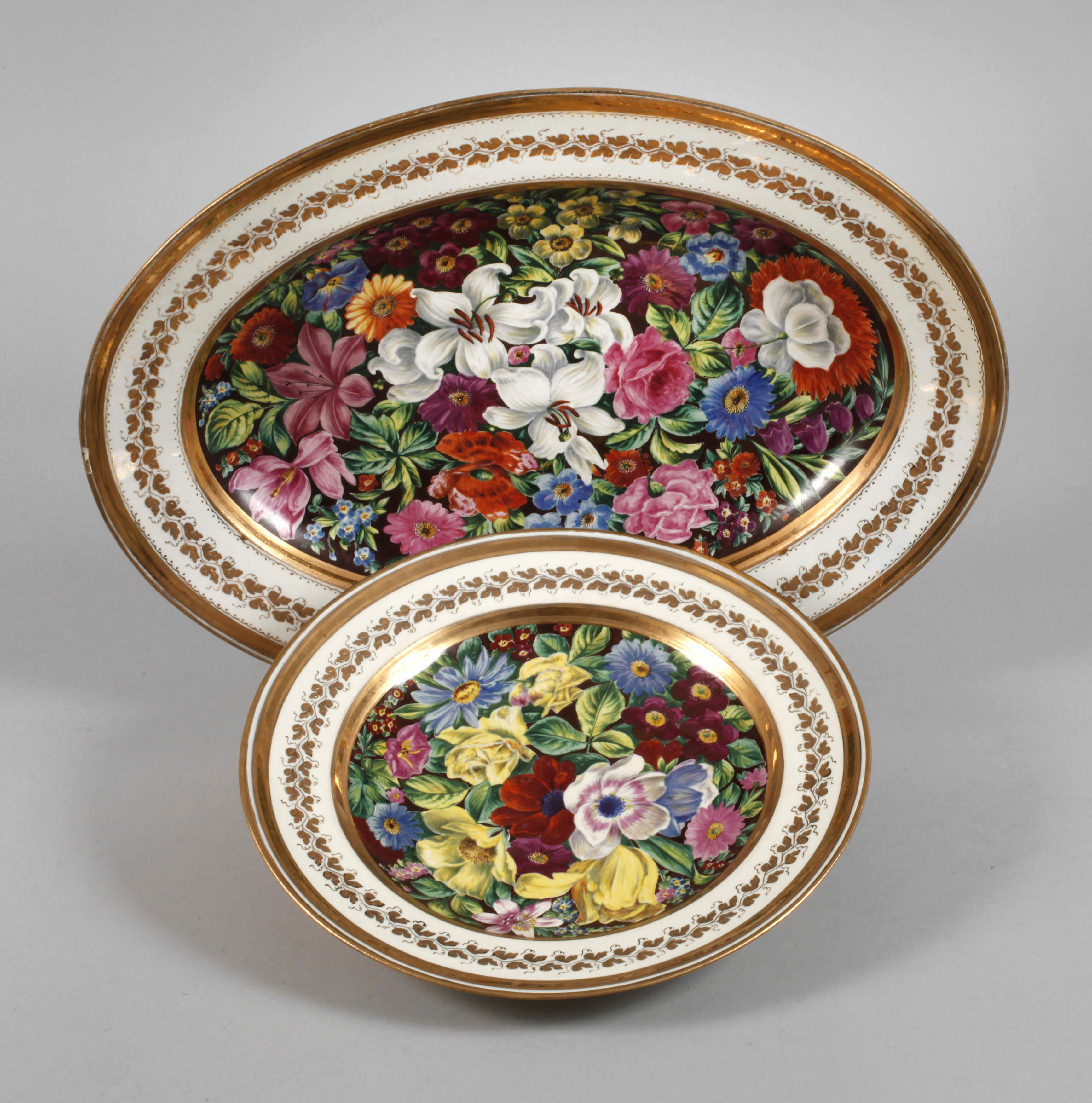 Alt-Wien Platte und Teller Blumenmalerei