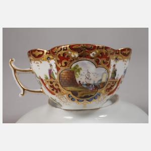 Prunkvolle Mokkatasse Kauffahrteiszene