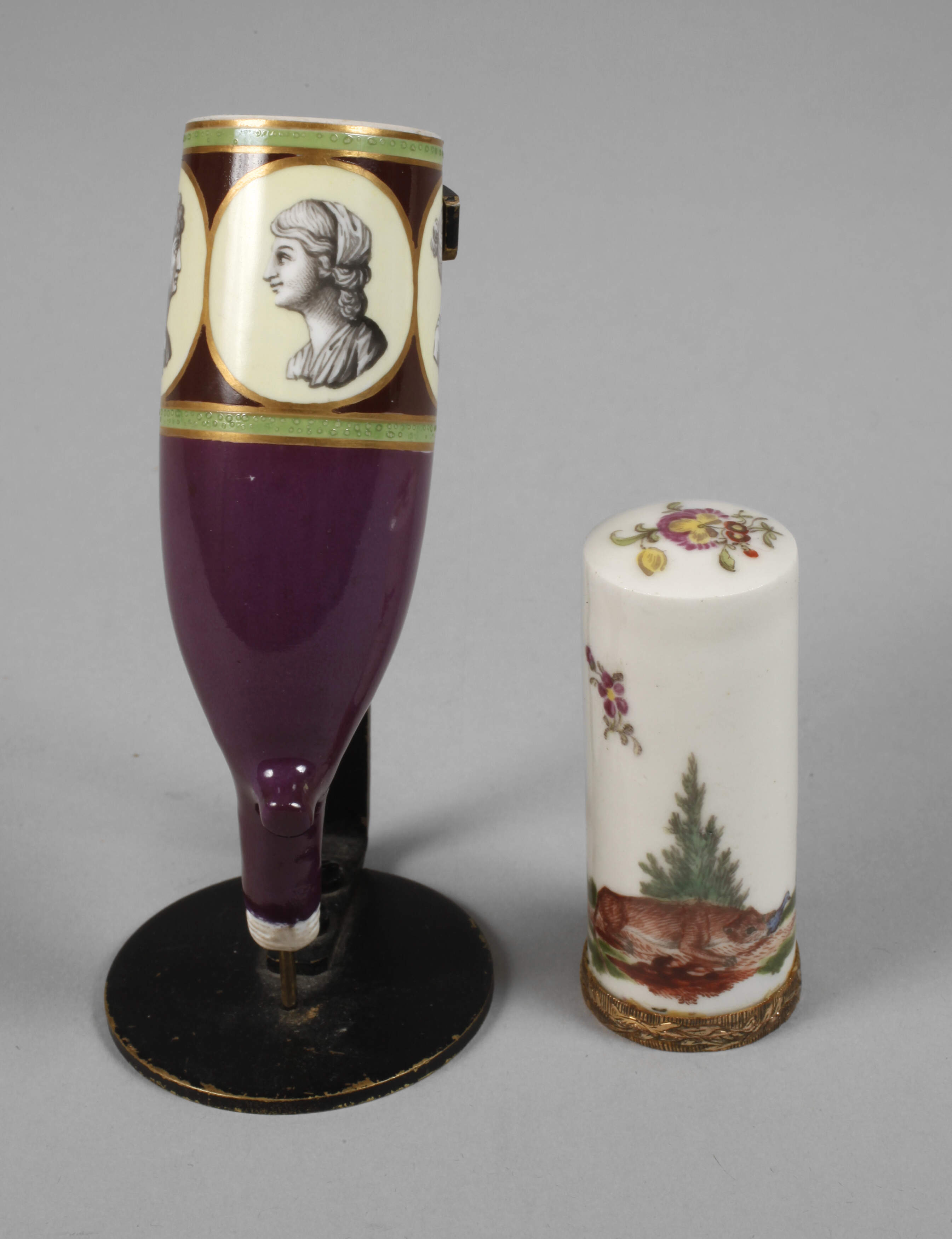 Höchst Porzellandeckel und Pfeifenkopf