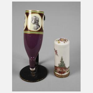 Höchst Porzellandeckel und Pfeifenkopf