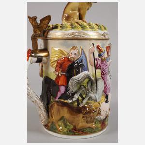 Rudolstadt großer Walzenkrug Capodimonte-Stil