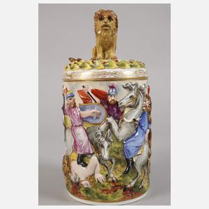 Rudolstadt großer Walzenkrug Capodimonte-Stil