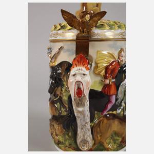 Rudolstadt großer Walzenkrug Capodimonte-Stil