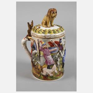 Rudolstadt großer Walzenkrug Capodimonte-Stil
