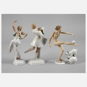 Wallendorf/Selb drei Tänzerinnen und Katze