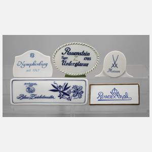 Konvolut Werbeaufsteller Porzellanmanufakturen