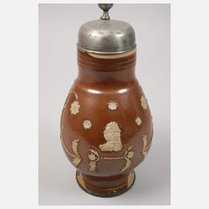 Bunzlauer Birnenkrug mit Herrscherbildnis