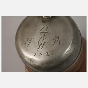 Bunzlauer Birnenkrug mit Herrscherbildnis